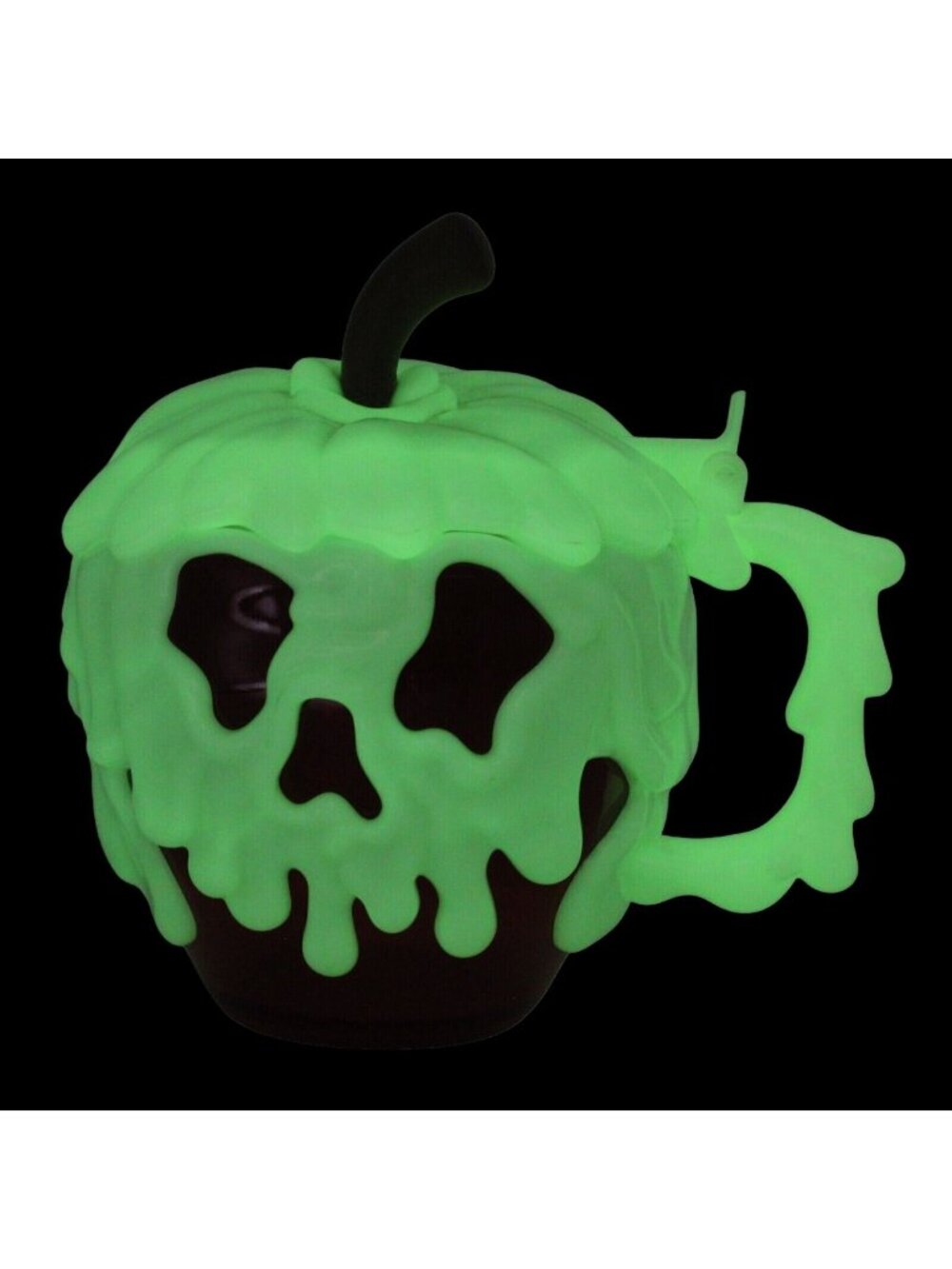 Disney Parks Poison Apple Mug Red Evil Queen Glow in Dark Skull Stein Plastic